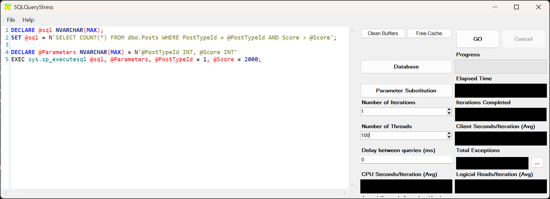 SQL Query Stress Application