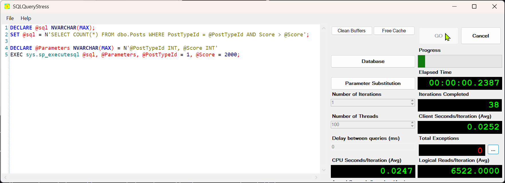 SQL Query Stress Application