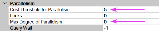 parallelism settings