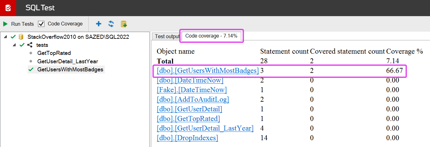 sql test